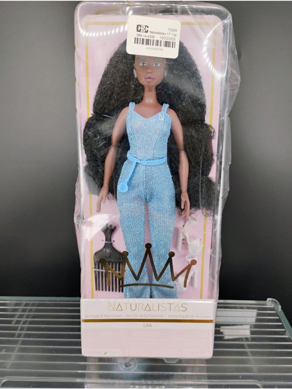Naturalistas 11" Liya Doll With Afro Hair Blue Outfit & Accessories
